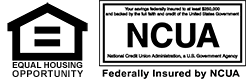 Equal Housing Opportunity and Federally Insured by NCUA logos